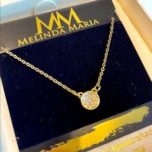 Melinda Maria 18k plated gold disc necklace